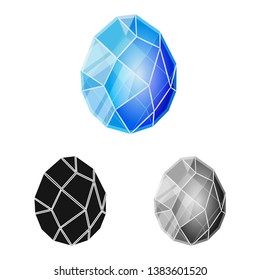 Vector illustration of egg and dragon  symbol. Collection of egg and crystal vector icon for stock.