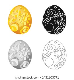 Vector illustration of egg and dragon symbol. Set of egg and easter stock vector illustration.