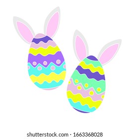 
vector illustration of an egg with ears on a white background, easter