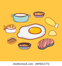  vector illustration of egg food set