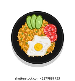 vector illustration of egg fried rice