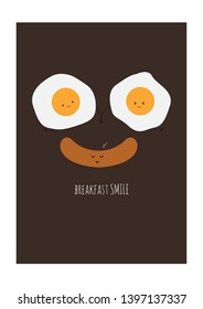 Vector Illustration Egg and Hot Hog Smile