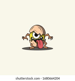 vector illustration of an egg monster