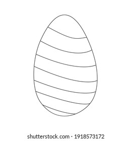 A vector illustration of an egg ornamented with spiral stripes. A vector illustration of an egg ornamented with spirals isolated on white background. Designed as a coloring book page