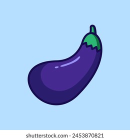 Vector illustration Eggplant. Vector design Eggplant Vegetable. Eggplant Vector Cartoon design illustration and icon for website, digital and print