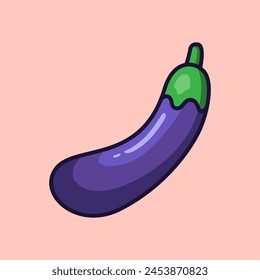 Vector illustration Eggplant. Vector design Eggplant Vegetable. Eggplant Vector Cartoon design illustration and icon for website, digital and print