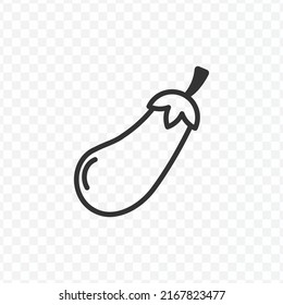 Ilustración vectorial del icono de Eggplant en color oscuro y fondo transparente (PNG).