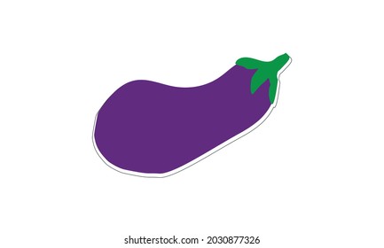 Vektorgrafik von Auberginen - reife pflanzliche, ökologische Lebensmittel. Symbol, Logo-Vorlage für viele Zwecke einzeln auf weißem Hintergrund.
