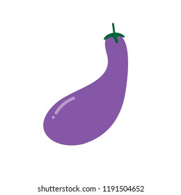 vector illustration of eggplant. vegetable art. white isolated background