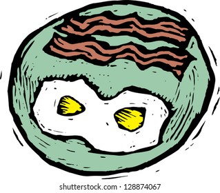 Vector illustration of eggs and bacon