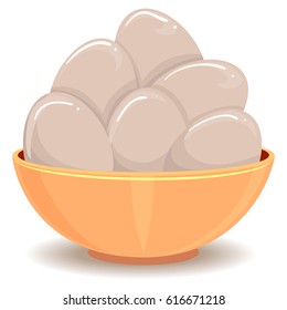 Vector Illustration of Eggs in the Bowl