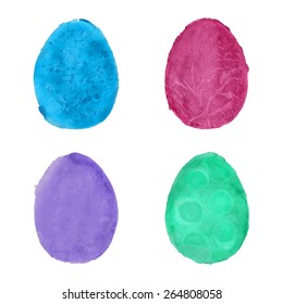 Vector illustration of eggs painted in watercolor