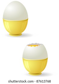 Vector illustration of eggs with yolk