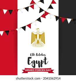 ilustración vectorial de la fuerza armada de Egipto día 6 de octubre