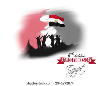 ilustración vectorial de la fuerza armada de Egipto día 6 de octubre