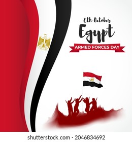 ilustración vectorial de la fuerza armada de Egipto día 6 de octubre