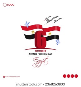 Vector illustration of Egypt Armed Forces Day social media feed template