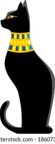 Vector illustration of Egypt cat isolated on white background.