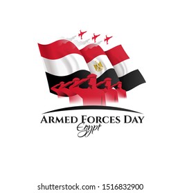 vector illustration. Egypt holiday. Memorial Day Egypt. 6 October 1973  Armed forces day. translation from arabic: Armed forces day EgyptDay 