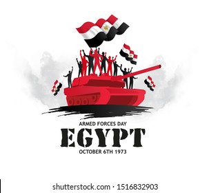 vector illustration. Egypt holiday. Memorial Day Egypt. 6 October 1973. The translation from Arabic: Memorial Day Egypt