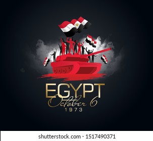 vector illustration. Egypt holiday. Memorial Day Egypt. 6 October 1973. The translation from Arabic: Memorial Day Egypt