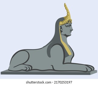 Vector illustration of Egypt sphynx sculpture.