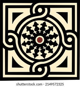 Vector illustration of Egyptian Arabic Islamic geometric pattern .Mamluk era .Medieval Cairo .