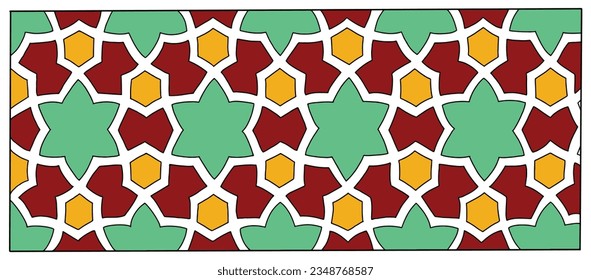 Ilustración vectorial .Patrón geométrico islámico árabe egipcio