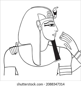 A vector illustration of an Egyptian Pharaoh  .