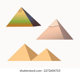 Vector illustration egyptian pyramid clip art collection