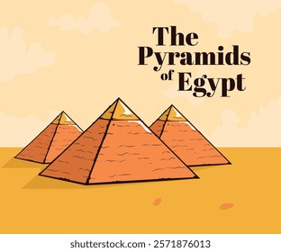 Vector Illustration of Egyptian Pyramids