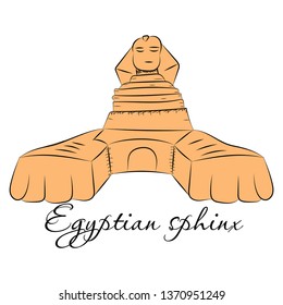 Vector illustration Egyptian sphinx made in a realistic style