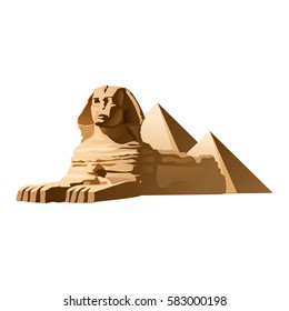 Vector illustration Egyptian sphinx made in a realistic style