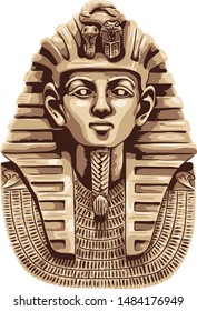 Vector illustration of Egyptian stone pharaoh. EPS