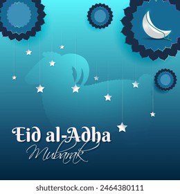 Ilustración vectorial de la Plantilla de medios sociales Eid al Adha