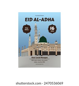 Vector Illustration of Eid Al Adha Flyer Poster