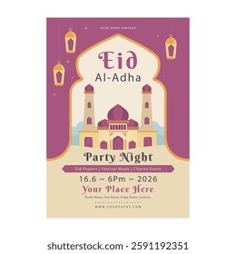 Vector illustration of eid al adha flyer poster template design