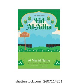 Vector illustration Eid al adha flyer poster template design