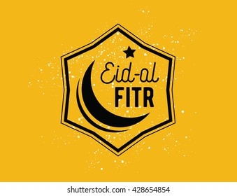 Vector illustration of eid al fitr muslim traditional holiday. Typographical design. Usable as background or greeting cards.