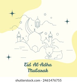 Vector illustration of Eid al-Adha greeting 