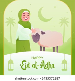 Ilustración vectorial de Eid al-Adha, la festividad del sacrificio