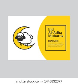 vector illustration. Eid al-Adha. the sacrifice a ram or white and black sheep. graphic design decoration kurban bayrami. month lamb and a lamp.Translation from Arabic: Eid al-Adha