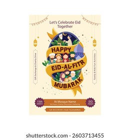 Vector illustration of eid al-fitr flyer poster template design