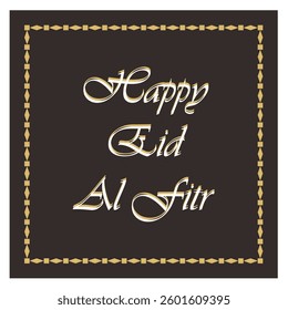 Vector illustration of Eid al-Fitr greeting card background with beautiful Islamic design border
