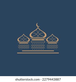 Vector illustration of Eid Mubarak Background.Islamic greeting card template with ramadan for wallpaper design,poster,media banners,etc