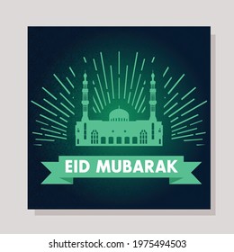 Vector illustration of eid mubarak banner background template illustration, social media banner. editable.