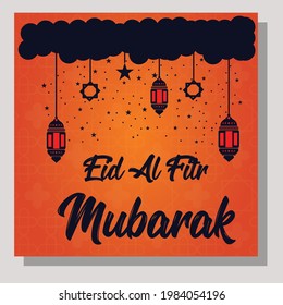 Vector illustration of eid mubarak banner background template illustration, social media banner. editable.