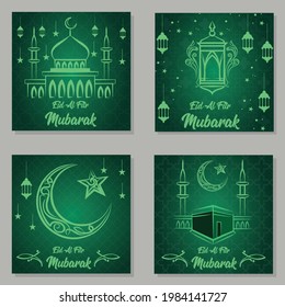 Vector illustration of eid mubarak banner background template illustration, social media banner. editable