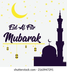 Vector illustration of eid Mubarak banner background template illustration, social media banner. editable. 4000 x 4000 pixel perfect.
