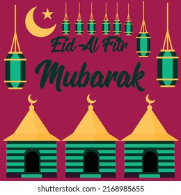 Ilustración vectorial de la ilustración de la plantilla de la pancarta eid Mubarak, banner de medios sociales. modificable. 4000 x 4000 píxeles perfectos.